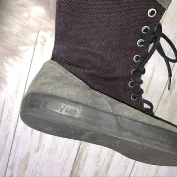 Rare Seavees black gray suede combat boot lace 8.5 - Picture 4 of 6